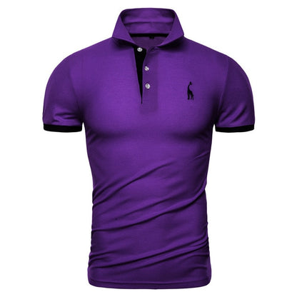 Dropshipping 13 Colors Brand Quality Cotton Polos Men Embroidery Polo Giraffe Shirt Men Casual Patchwork Male Tops Clothing Men